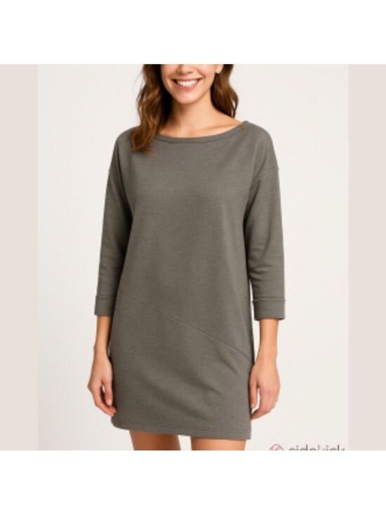 Dynamite Dresses & Skirts - Dynamite| Dress ribbed boatneck shoulder zipper. Grey. Medium